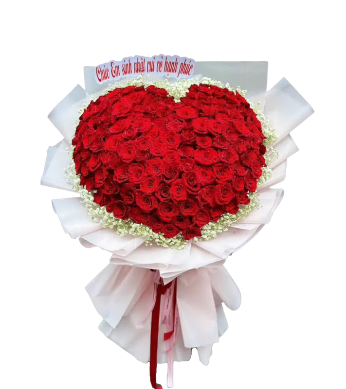 Bó Hoa Hồng Đỏ Dáng Tròn Cỡ Đại