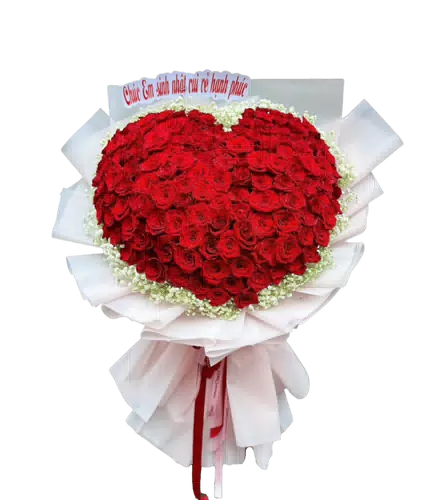 Bó Hoa Hồng Đỏ Dáng Tròn Cỡ Đại
