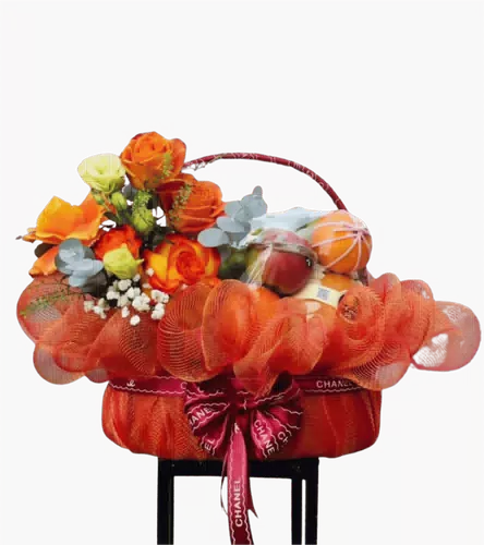 Giỏ Trái Cây Cam Phối Hồng Cam